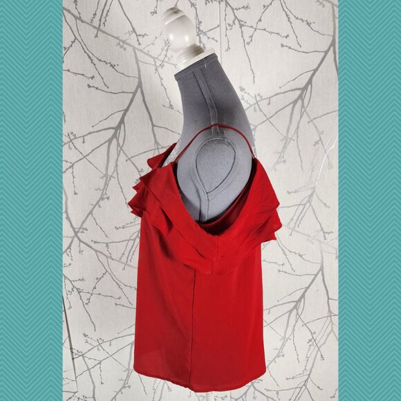 Paper Crane Red Strappy Ruffle Cami - Picture 2 of 4